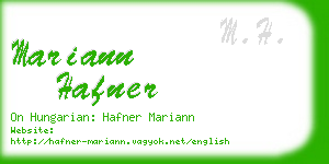 mariann hafner business card